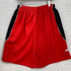 Reebok Athletic Shorts Boys Large Red Black Basketball Gym Activewear Elastic
